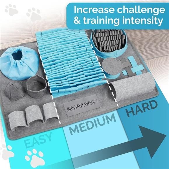 Snuffle Mat for Dogs - 10 Training Elements and 3 Difficulty Levels - (Blue) - Picture 5 of 6